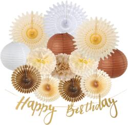 EASY JOY Decoratiuni pentru ziua de nastere pompoane din hartie + banderola , œHappy Birthday, (b08542bt6m)