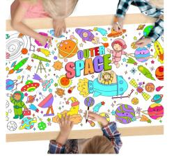 Uppsonys Poster Gigant de Colorat pentru Copii , Tematica Spatiala, 80x183 cm, Activitate Creativa pentru Petreceri E i scoala (b0cy22vpxs)