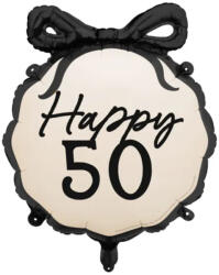  Fekete-bézs 50-es lufi - partywebshop