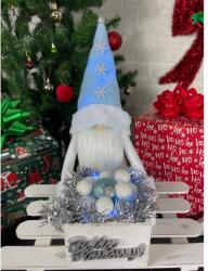 Manóvilág Karácsonyi Manó | Fadoboz | Világoskék( 30-35cm, kézzel készített)