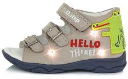 DD. Step 20-as DDSTEP szandál fiúknak - Grey - Villogó, krokodilos