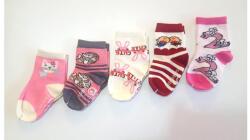 PöttömShop 5 pár babazokni lányoknak - rózsaszín, nyuszis, mintás