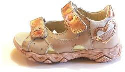 Linea 39-40 LINEA szandál lányoknak 2-tépőzáras - pezsgő-púder, szívecskés