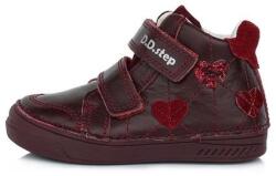 D.D.Step 25-36 DDSTEP gyerekcipő lányoknak - Bordó, szívecskés