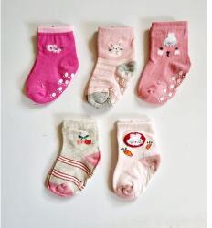 Zoknivilág 5 pár Babazokni lányoknak csúszásgátló tappancsokkal