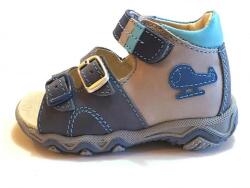 Linea 19-30 LINEA szandál fiúknak - kék-szürke - helikopteres