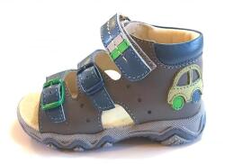 Linea 19-30 LINEA gyerek szandál kisfiúknak - szürke-kék-zöld autós minta