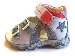 Linea 19-30 LINEA szandál fiúknak - szürke/piros, csillagos
