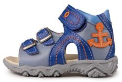 Linea 19-es LINEA szandál fiúknak kék, narancs vasmacskával