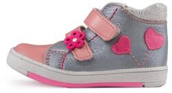 Linea 24-es LINEA gyerekcipő lányoknak - szürke rózsaszín, szivecskés
