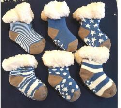 PöttömShop Bélelt babazokni kék-fehér mintás