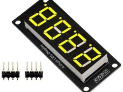  4x 7szegmens LED (TM1637 vezérlő, 0.56″, sárga) (T73525)