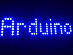  4x összefűzött 8×8 mátrix LED (MAX7219/MAX7221) [kék, résmentes] (T78600)