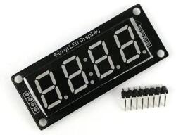  4x 7szegmens LED (TM1637 vezérlő, 0.56″, kék) (T98557)