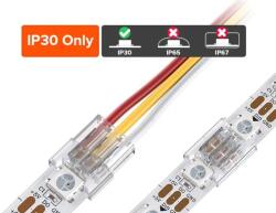  LED-szalag táp- és adattoldó - szalaghoz (3pin, forrasztásmentes, szalag-szalag) (T63585)