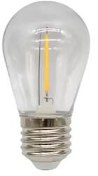 Well Set 10 becuri LED pentru ghirlanda luminoasa, S14, 1W, lumina naturala 4000K, E27 (LEDLN-10S141E27-WL)