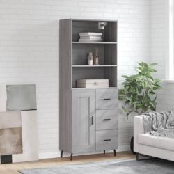 vidaXL Висок шкаф, сив сонома, 69, 5x34x180 см, инженерно дърво (3190043)