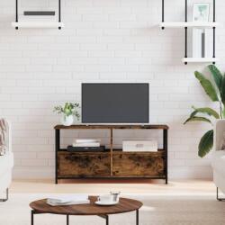 vidaXL ТB шкаф, опушен дъб, 90x33x45 см, инженерно дърво и желязо (831795)