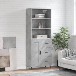 vidaXL Висок шкаф, бетонно сив, 69, 5x34x180 см, инженерно дърво (3190041)