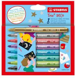 STABILO Markerek STABILO Trio Deco metál színek, 8 db-os készlet