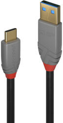 Lindy LNY-36912 : : Кабел USB 3.2 Type A към C, M-M, 10Gbps, Anthra Line, черен, 1.5 м