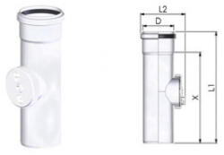 Tricox PPs ellenőrző idom egyenes egyfalú 80mm (TRI_PEE20) (TRI_PEE20)