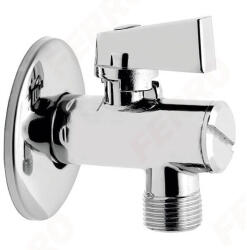 FERRO sarokszelep szűrővel, takarórozettával és fém kezelőkarral 1/2" x3/8" (FE-Z1238KF)