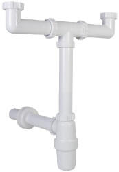Styron Kétmedencés mosogatószifon leeresztőszelep nélkül 40 mm elfolyással (STY-539-2) (STY-539-2)