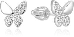 Beneto Bájos ezüst fülbevaló cirkónium kövekkel Pillangó AGUP2057S