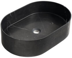 SAPHO Mosdó, Sapho Blok kőmosdó 55x37 cm, matt fekete Marquin 2401-51 - mozaikkeramia