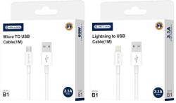Jellico kábel B1 Micro USB 3.1A 1M Fehér