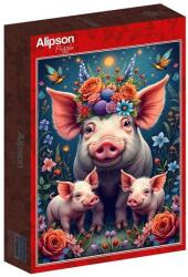 Alipson Puzzle 1000 db-os puzzle - Pig Family out for a Walk (50237) (50237)