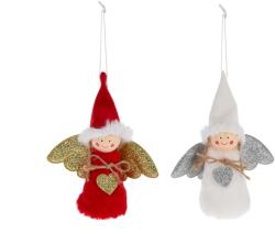 LAALU Karácsonyi dísz - angyalka szívecskével, 14 cm, 2 db (LAU-2059)