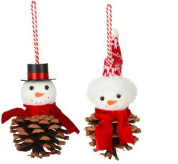 LAALU Karácsonyi dísz - hóember, 9 cm, 2 db (LAU-6249)