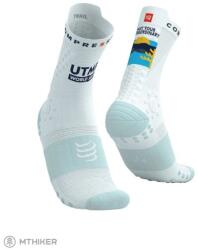 Compressport Pro Racing v4.0 Trail 360° Print UTMB 2025 zokni, white/ice flow (T2 (EU 39 - 41))