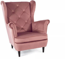 SIGNAL MEBLE Lady Velvet Antik Rózsaszín Bársony Füles Fotel