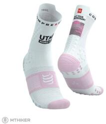 Compressport Pro Racing v4.0 Trail 360° Print UTMB 2025 zokni, white/roseate spoonbill (T3 (EU 42 - 44))
