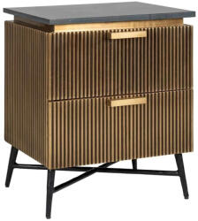 RICHMOND Ironville Márvány Éjjeliszekrény Arany Bordázott