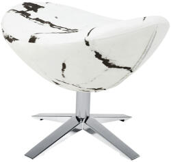 King Home Egg Széles Márvány Lábtartó Pamut-Poliészter Fehér-Fekete Forgatható