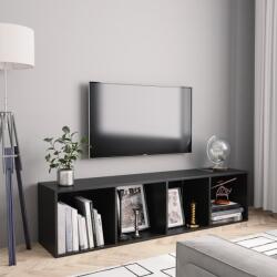 Bútor-market 800262 book cabinet/tv cabinet black 143x30x36 cm