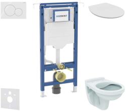 Geberit Duofix - Set pentru montare încastrată, toaletă Alpha cu capac, clapetă Sigma01, alb alpin SANI11CD3114 (SANI11CD3114)