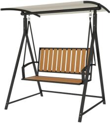  Outsunny Hollywood hinta állítható napellenzővel, 2 személyes kerti hinta, időjárásálló hintapad 240 kg-ig terhelhető, kerti nyugágy kertbe, terasz, 142 x 112 x 162 cm, fekete (DY-P347361)