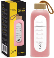4FIZJO üveg vizes Palack 0, 75l - Rózsaszín, Barna (1577)