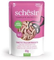 Schesir Tuńczyk i kurczak z szynką w galaretce dla kotów 85 g