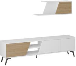 ASIR GROUP Lucian Tv Állvány, Fehér- Tölgy