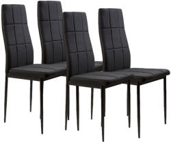 Homelux 4 db-os magas háttámlájú fekete szövet étkezőszék (DC860-4_BLACK) - geminiduo