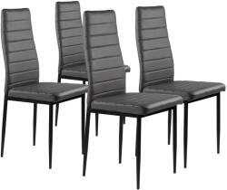 Homelux 4 db-os magas háttámlájú szürke műbőr étkezőszék (DC855-4_GREY) - geminiduo