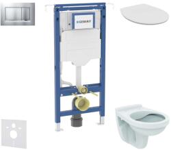 Geberit Duofix - Előfali szerelő készlet, Alpha WC ülőkével, Sigma20 gomb, matt króm/króm SANI11CD2101 (SANI11CD2101)
