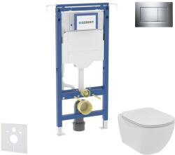 Geberit Duofix - Előfali szerelőkészlet, WC és ülőke Ideal Standard Tesi, Sigma20 gomb, Rimless, SoftClose, fényes króm/matt króm SANI11CD1100 (SANI11CD1100)