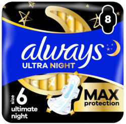 Always Ultra Ultimate Night egészségügyi betét, 6-os méret (8 db)